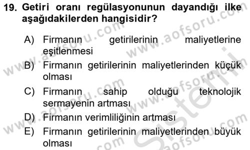 Kamu Ekonomisi 1 Dersi 2024 - 2025 Yılı Yaz Okulu Sınav Soruları 19. Soru