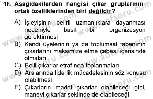 Kamu Ekonomisi 2 Dersi 2012 - 2013 Yılı (Vize) Ara Sınav Soruları 18. Soru