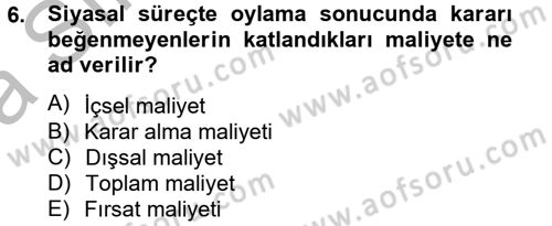 Kamu Ekonomisi 2 Dersi 2012 - 2013 Yılı (Vize) Ara Sınav Soruları 6. Soru