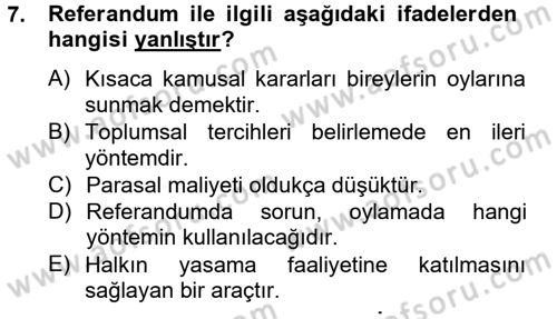 Kamu Ekonomisi 2 Dersi 2012 - 2013 Yılı (Vize) Ara Sınav Soruları 7. Soru