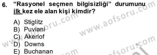 Kamu Ekonomisi 2 Dersi 2012 - 2013 Yılı (Final) Dönem Sonu Sınav Soruları 6. Soru