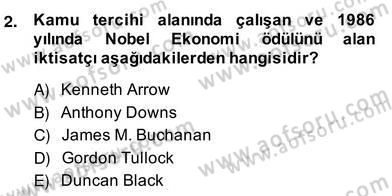 Kamu Ekonomisi 2 Dersi 2013 - 2014 Yılı (Vize) Ara Sınav Soruları 2. Soru