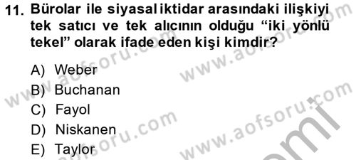 Kamu Ekonomisi 2 Dersi 2014 - 2015 Yılı (Vize) Ara Sınav Soruları 11. Soru