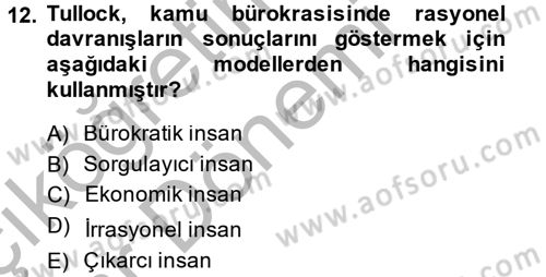 Kamu Ekonomisi 2 Dersi 2014 - 2015 Yılı (Vize) Ara Sınavı 12. Soru