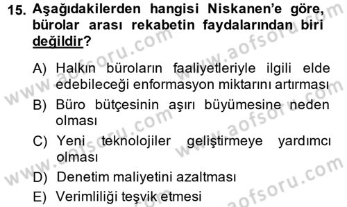 Kamu Ekonomisi 2 Dersi 2014 - 2015 Yılı (Vize) Ara Sınav Soruları 15. Soru