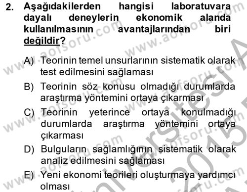 Kamu Ekonomisi 2 Dersi 2014 - 2015 Yılı (Vize) Ara Sınav Soruları 2. Soru