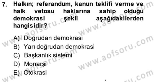 Kamu Ekonomisi 2 Dersi 2014 - 2015 Yılı (Vize) Ara Sınav Soruları 7. Soru