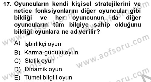 Kamu Ekonomisi 2 Dersi 2014 - 2015 Yılı (Final) Dönem Sonu Sınav Soruları 17. Soru