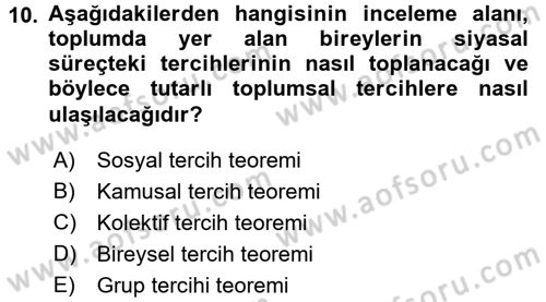 Kamu Ekonomisi 2 Dersi 2015 - 2016 Yılı (Vize) Ara Sınav Soruları 10. Soru