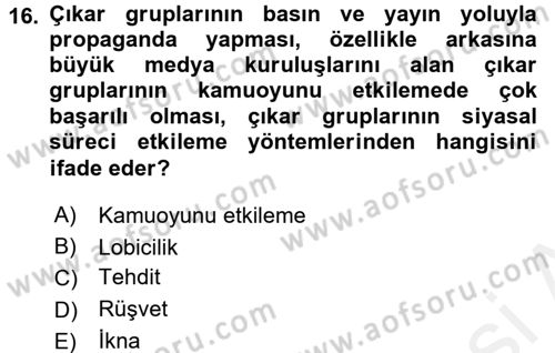 Kamu Ekonomisi 2 Dersi 2015 - 2016 Yılı (Vize) Ara Sınav Soruları 16. Soru