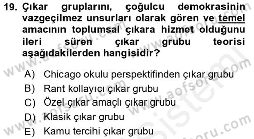 Kamu Ekonomisi 2 Dersi 2015 - 2016 Yılı (Vize) Ara Sınav Soruları 19. Soru