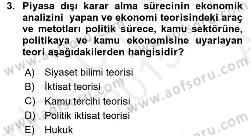 Kamu Ekonomisi 2 Dersi 2015 - 2016 Yılı (Vize) Ara Sınav Soruları 3. Soru