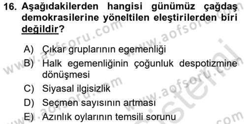 Kamu Ekonomisi 2 Dersi 2015 - 2016 Yılı (Final) Dönem Sonu Sınav Soruları 16. Soru