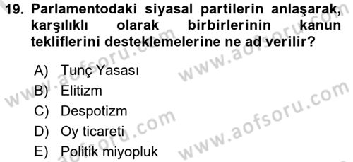 Kamu Ekonomisi 2 Dersi 2015 - 2016 Yılı (Final) Dönem Sonu Sınav Soruları 19. Soru
