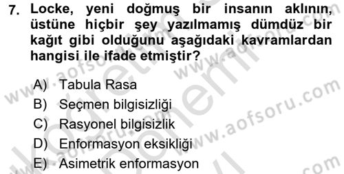 Kamu Ekonomisi 2 Dersi 2015 - 2016 Yılı (Final) Dönem Sonu Sınavı 7. Soru