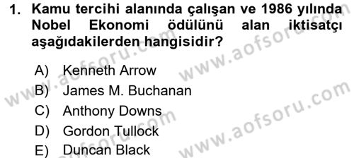 Kamu Ekonomisi 2 Dersi 2016 - 2017 Yılı (Vize) Ara Sınav Soruları 1. Soru