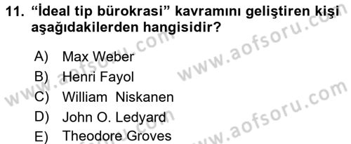 Kamu Ekonomisi 2 Dersi 2016 - 2017 Yılı (Vize) Ara Sınav Soruları 11. Soru