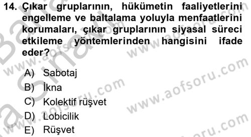 Kamu Ekonomisi 2 Dersi 2016 - 2017 Yılı (Vize) Ara Sınav Soruları 14. Soru
