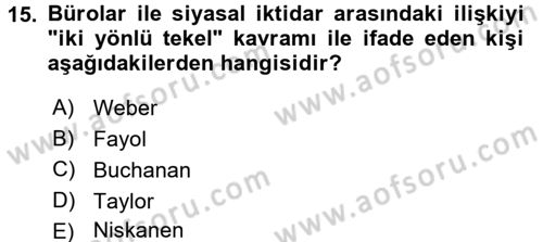 Kamu Ekonomisi 2 Dersi 2016 - 2017 Yılı (Vize) Ara Sınav Soruları 15. Soru