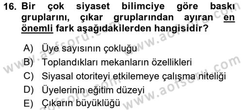 Kamu Ekonomisi 2 Dersi 2016 - 2017 Yılı (Vize) Ara Sınav Soruları 16. Soru