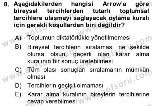 Kamu Ekonomisi 2 Dersi 2016 - 2017 Yılı (Final) Dönem Sonu Sınav Soruları 8. Soru