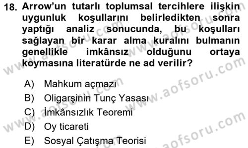 Kamu Ekonomisi 2 Dersi 2017 - 2018 Yılı 3 Ders Sınavı 18. Soru