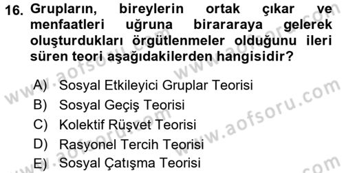 Kamu Ekonomisi 2 Dersi 2017 - 2018 Yılı (Vize) Ara Sınav Soruları 16. Soru