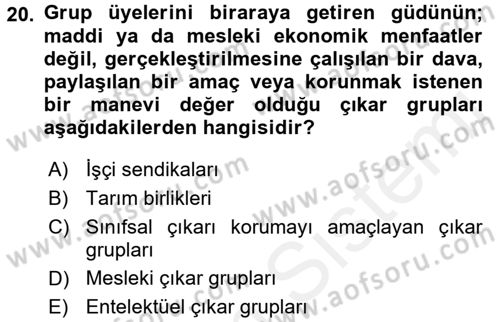Kamu Ekonomisi 2 Dersi 2017 - 2018 Yılı (Vize) Ara Sınav Soruları 20. Soru