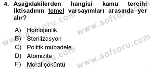 Kamu Ekonomisi 2 Dersi 2017 - 2018 Yılı (Vize) Ara Sınav Soruları 4. Soru
