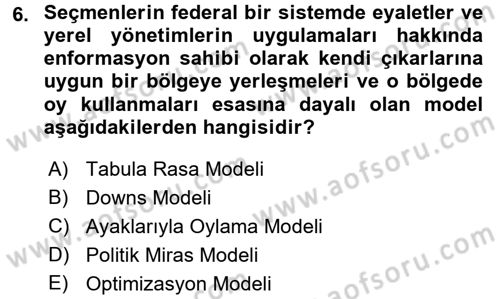 Kamu Ekonomisi 2 Dersi 2017 - 2018 Yılı (Final) Dönem Sonu Sınavı 6. Soru