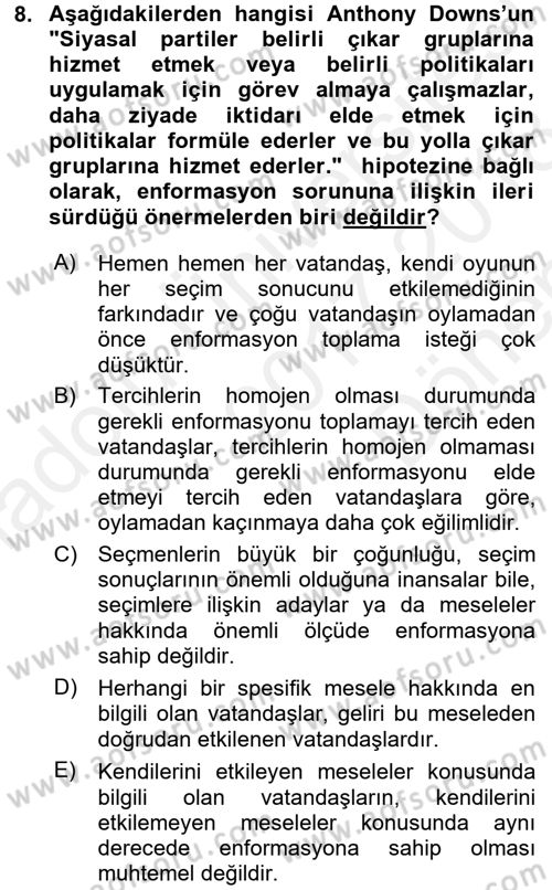 Kamu Ekonomisi 2 Dersi 2017 - 2018 Yılı (Final) Dönem Sonu Sınav Soruları 8. Soru