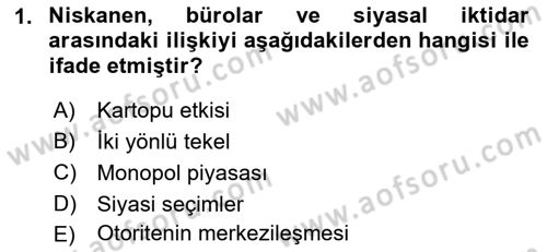 Kamu Ekonomisi 2 Dersi 2018 - 2019 Yılı 3 Ders Sınavı 1. Soru