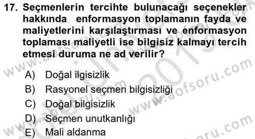 Kamu Ekonomisi 2 Dersi 2018 - 2019 Yılı 3 Ders Sınavı 17. Soru