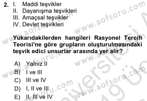 Kamu Ekonomisi 2 Dersi 2018 - 2019 Yılı 3 Ders Sınav Soruları 2. Soru