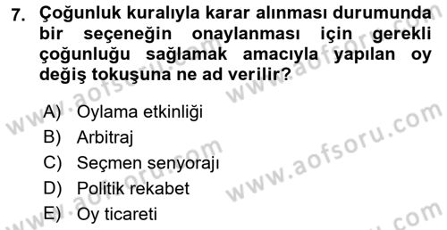 Kamu Ekonomisi 2 Dersi 2018 - 2019 Yılı 3 Ders Sınavı 7. Soru