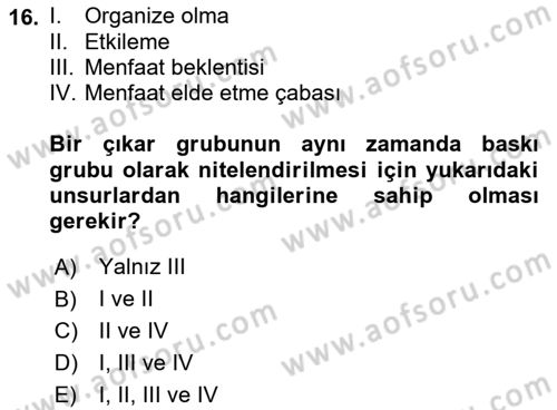 Kamu Ekonomisi 2 Dersi 2018 - 2019 Yılı (Vize) Ara Sınav Soruları 16. Soru