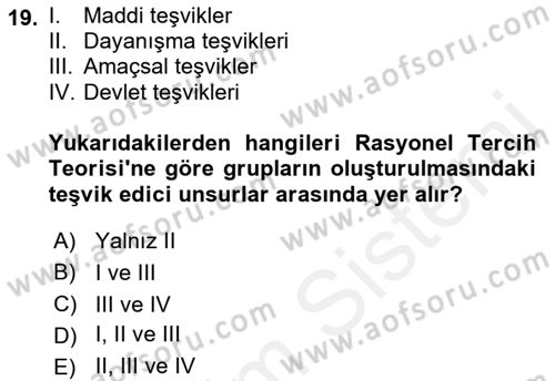 Kamu Ekonomisi 2 Dersi 2018 - 2019 Yılı (Vize) Ara Sınav Soruları 19. Soru