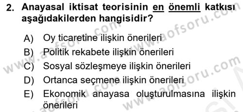 Kamu Ekonomisi 2 Dersi 2018 - 2019 Yılı (Vize) Ara Sınav Soruları 2. Soru
