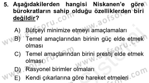 Kamu Ekonomisi 2 Dersi 2018 - 2019 Yılı (Vize) Ara Sınav Soruları 5. Soru