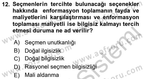 Kamu Ekonomisi 2 Dersi 2018 - 2019 Yılı Yaz Okulu Sınav Soruları 12. Soru