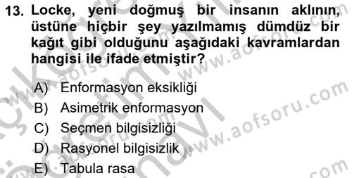 Kamu Ekonomisi 2 Dersi 2018 - 2019 Yılı Yaz Okulu Sınavı 13. Soru