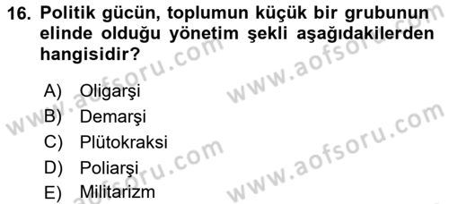 Kamu Ekonomisi 2 Dersi 2018 - 2019 Yılı Yaz Okulu Sınav Soruları 16. Soru