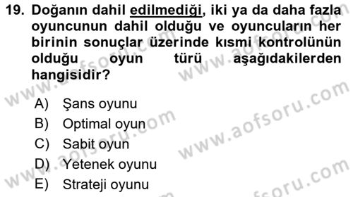 Kamu Ekonomisi 2 Dersi 2018 - 2019 Yılı Yaz Okulu Sınavı 19. Soru