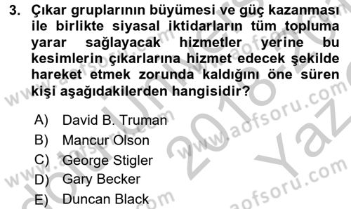 Kamu Ekonomisi 2 Dersi 2018 - 2019 Yılı Yaz Okulu Sınav Soruları 3. Soru