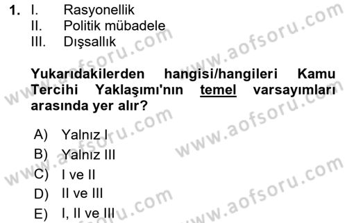 Kamu Ekonomisi 2 Dersi 2020 - 2021 Yılı Yaz Okulu Sınav Soruları 1. Soru