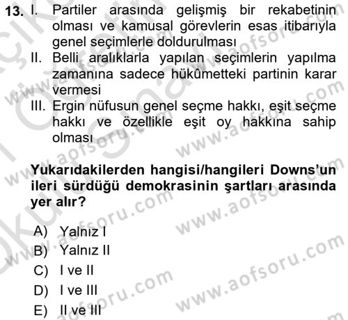Kamu Ekonomisi 2 Dersi 2020 - 2021 Yılı Yaz Okulu Sınav Soruları 13. Soru