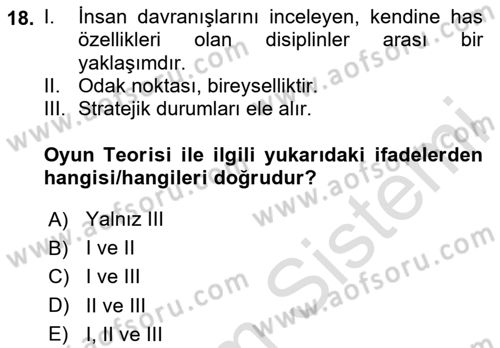 Kamu Ekonomisi 2 Dersi 2020 - 2021 Yılı Yaz Okulu Sınav Soruları 18. Soru