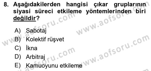 Kamu Ekonomisi 2 Dersi 2020 - 2021 Yılı Yaz Okulu Sınav Soruları 8. Soru