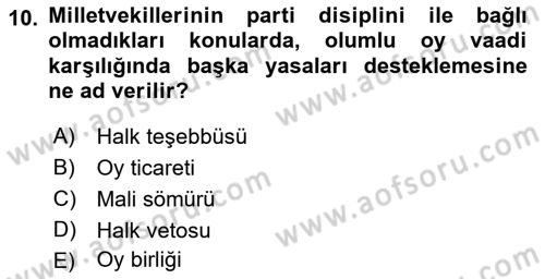 Kamu Ekonomisi 2 Dersi 2021 - 2022 Yılı (Vize) Ara Sınav Soruları 10. Soru