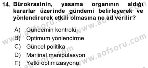 Kamu Ekonomisi 2 Dersi 2021 - 2022 Yılı (Vize) Ara Sınav Soruları 14. Soru